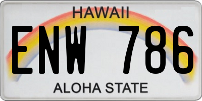 HI license plate ENW786