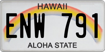 HI license plate ENW791