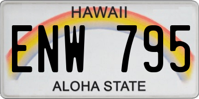 HI license plate ENW795