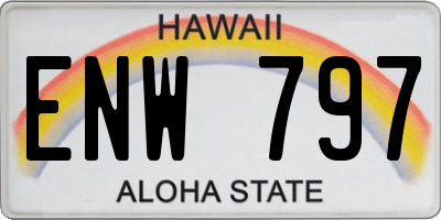 HI license plate ENW797