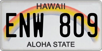 HI license plate ENW809