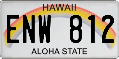 HI license plate ENW812