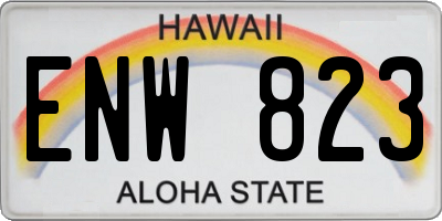 HI license plate ENW823