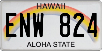 HI license plate ENW824