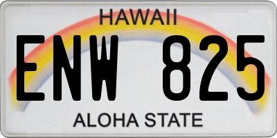 HI license plate ENW825