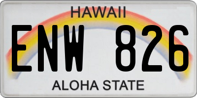 HI license plate ENW826
