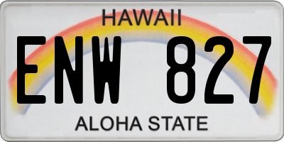 HI license plate ENW827