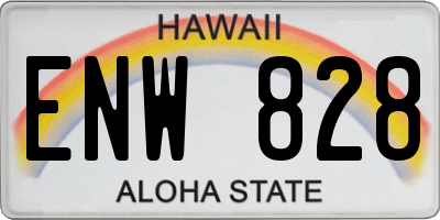 HI license plate ENW828