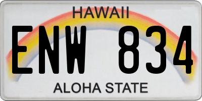 HI license plate ENW834