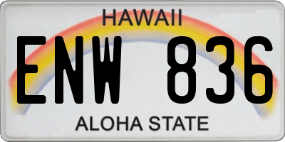 HI license plate ENW836