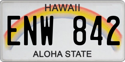 HI license plate ENW842