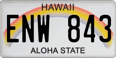HI license plate ENW843