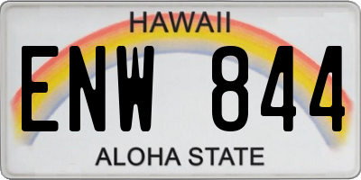HI license plate ENW844