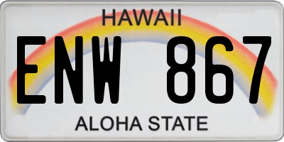 HI license plate ENW867