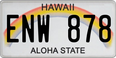 HI license plate ENW878