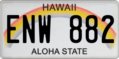 HI license plate ENW882