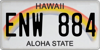 HI license plate ENW884