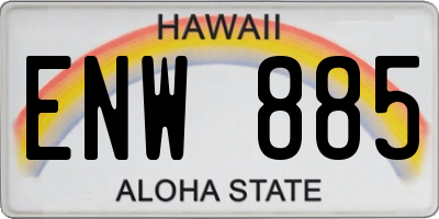 HI license plate ENW885