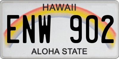 HI license plate ENW902