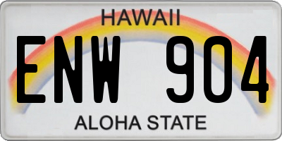 HI license plate ENW904