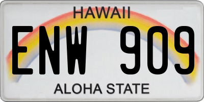 HI license plate ENW909