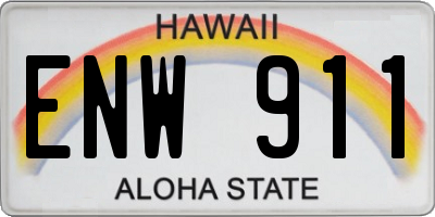HI license plate ENW911