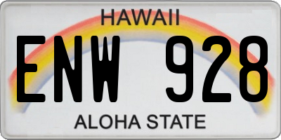 HI license plate ENW928