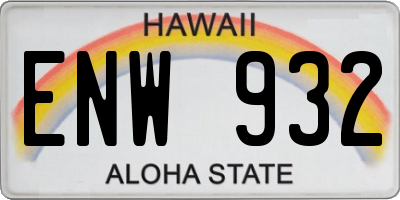 HI license plate ENW932