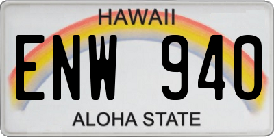 HI license plate ENW940