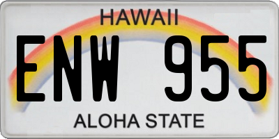 HI license plate ENW955