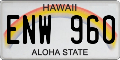 HI license plate ENW960
