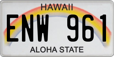 HI license plate ENW961