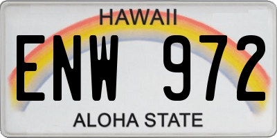 HI license plate ENW972