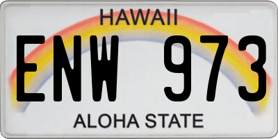 HI license plate ENW973