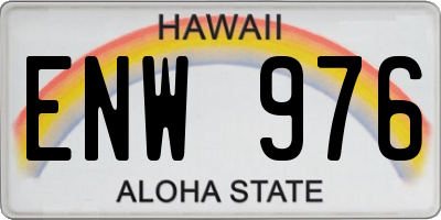 HI license plate ENW976