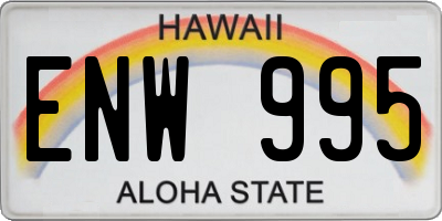 HI license plate ENW995