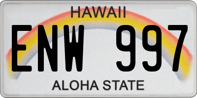 HI license plate ENW997