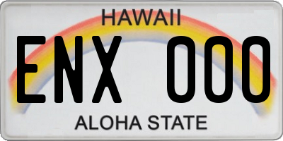 HI license plate ENX000