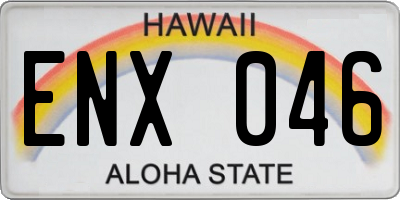 HI license plate ENX046