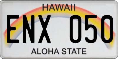 HI license plate ENX050