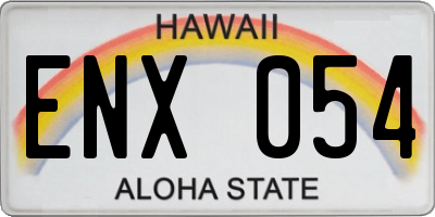 HI license plate ENX054