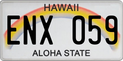 HI license plate ENX059
