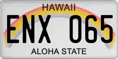 HI license plate ENX065