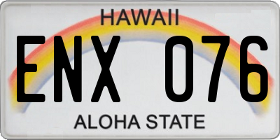 HI license plate ENX076