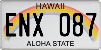 HI license plate ENX087