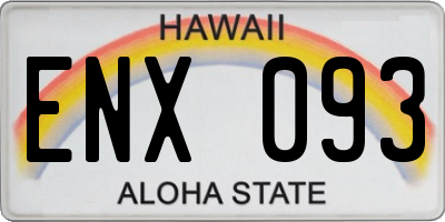 HI license plate ENX093