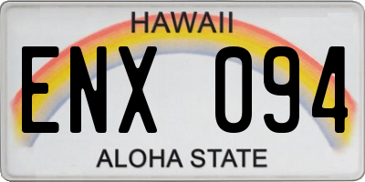 HI license plate ENX094