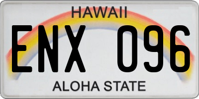 HI license plate ENX096