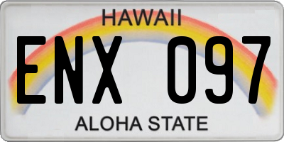 HI license plate ENX097