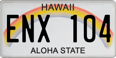HI license plate ENX104